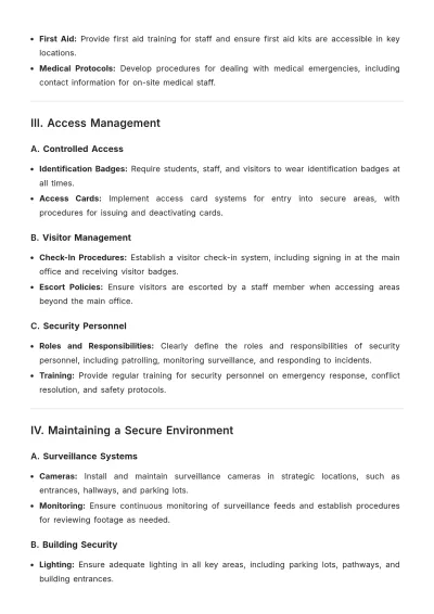 Free Campus Security Rules Template to Edit Online