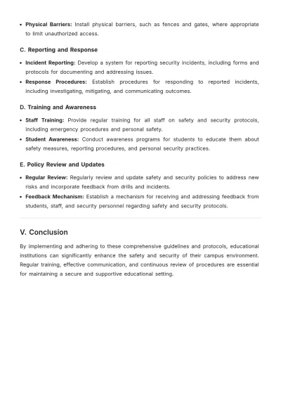 Free Campus Security Rules Template to Edit Online
