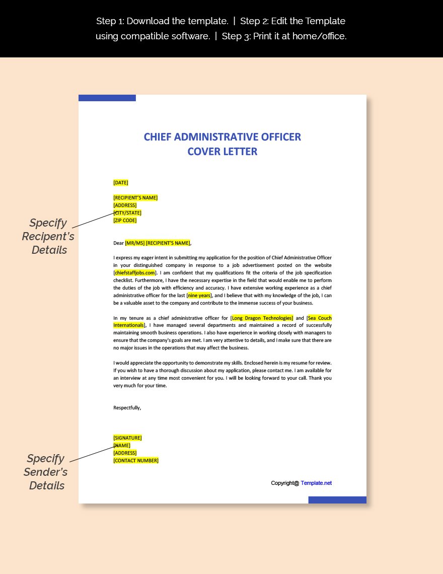 cover letter of an administrative officer