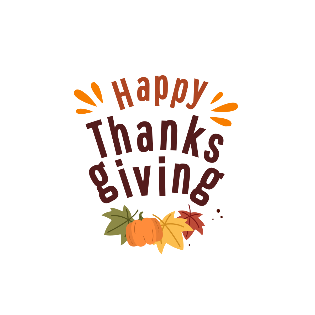 Decorative Happy Thanksgiving Text