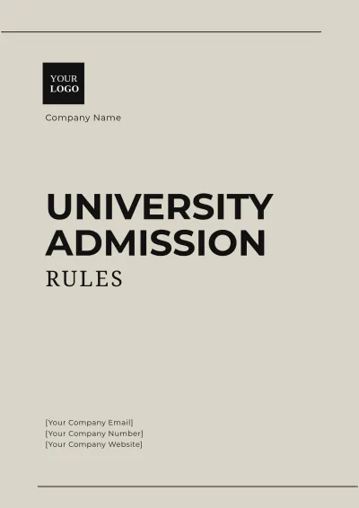 Free University Admission Rules Template to Edit Online