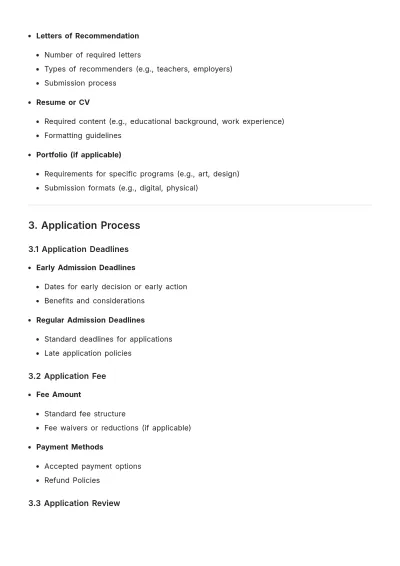 Free University Admission Rules Template to Edit Online