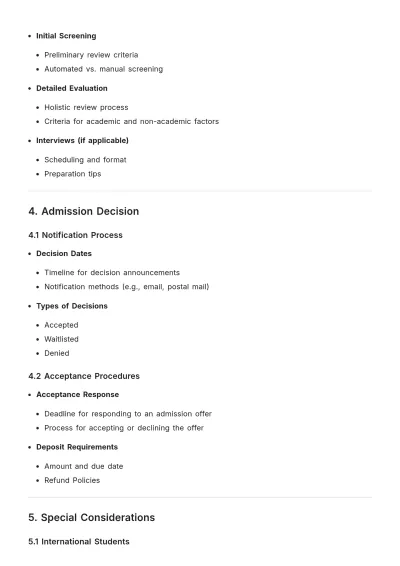 Free University Admission Rules Template to Edit Online