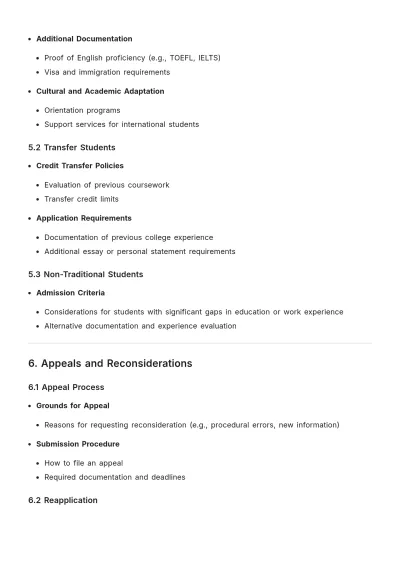 Free University Admission Rules Template to Edit Online