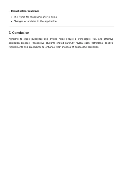 Free University Admission Rules Template to Edit Online
