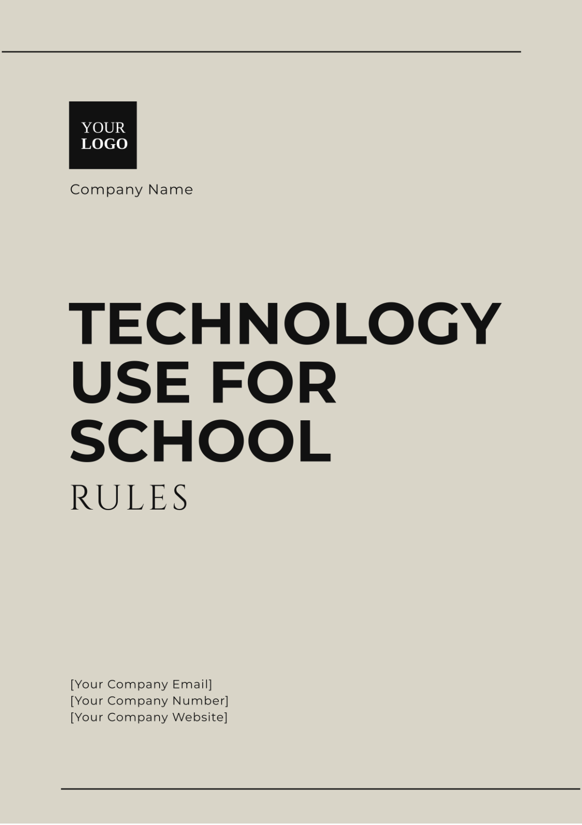 Technology Use for School Rules Template - Edit Online & Download