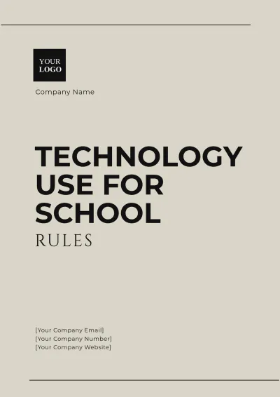 Free Technology Use for School Rules Template to Edit Online