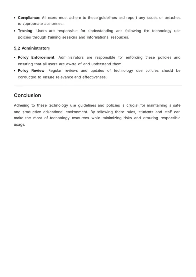 Free Technology Use for School Rules Template to Edit Online