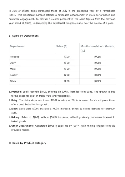 Free Grocery Store Sales Report Template to Edit Online
