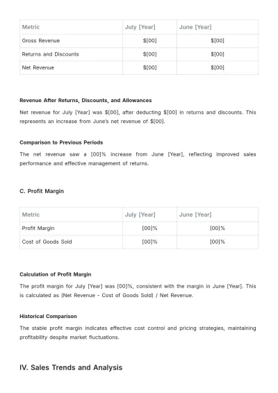 Free Grocery Store Sales Report Template to Edit Online