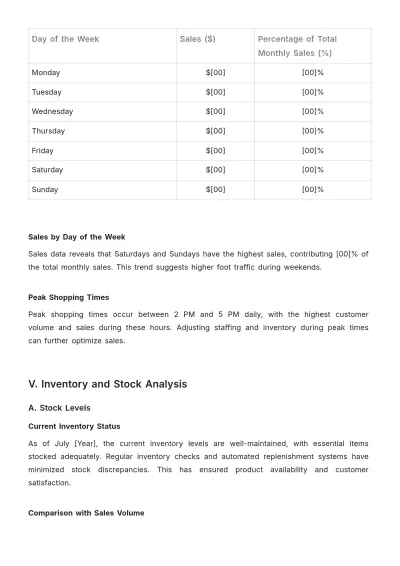 Free Grocery Store Sales Report Template to Edit Online
