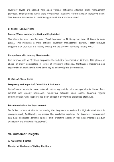 Free Grocery Store Sales Report Template to Edit Online