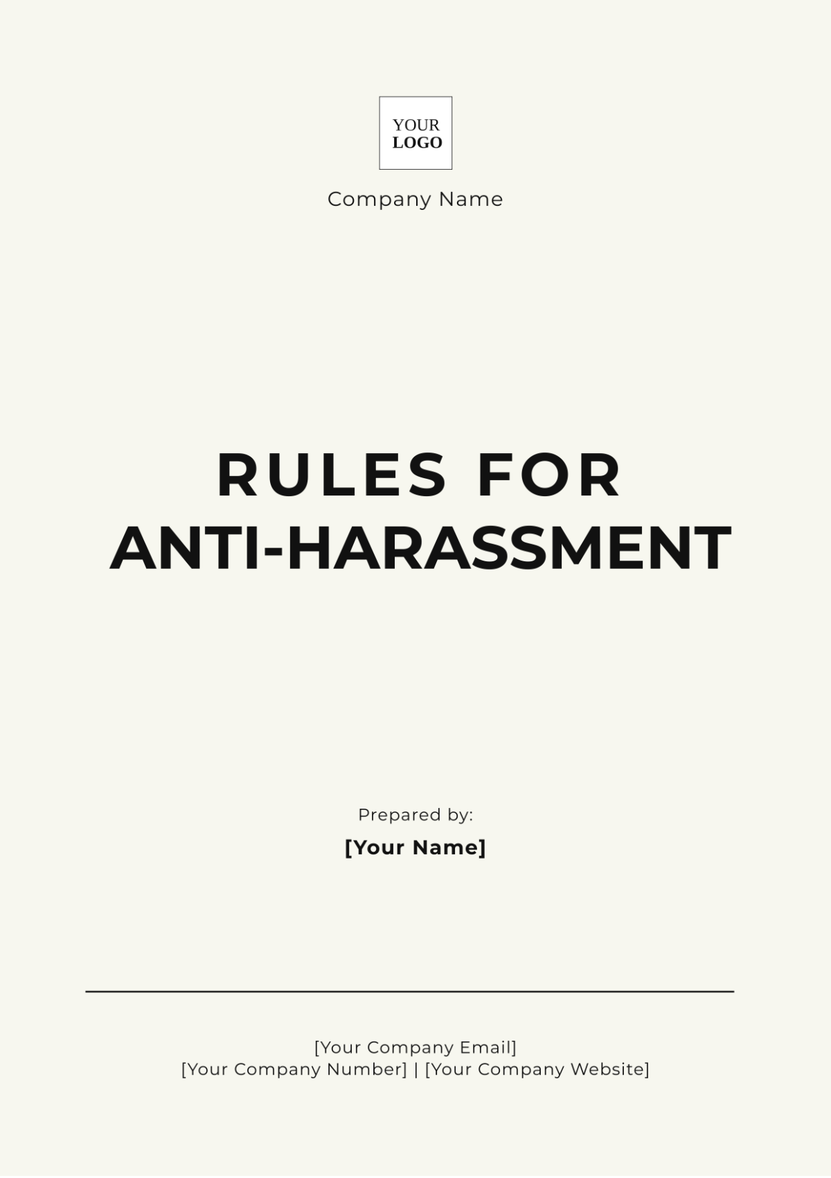 Rules for Anti-Harassment Template - Edit Online & Download