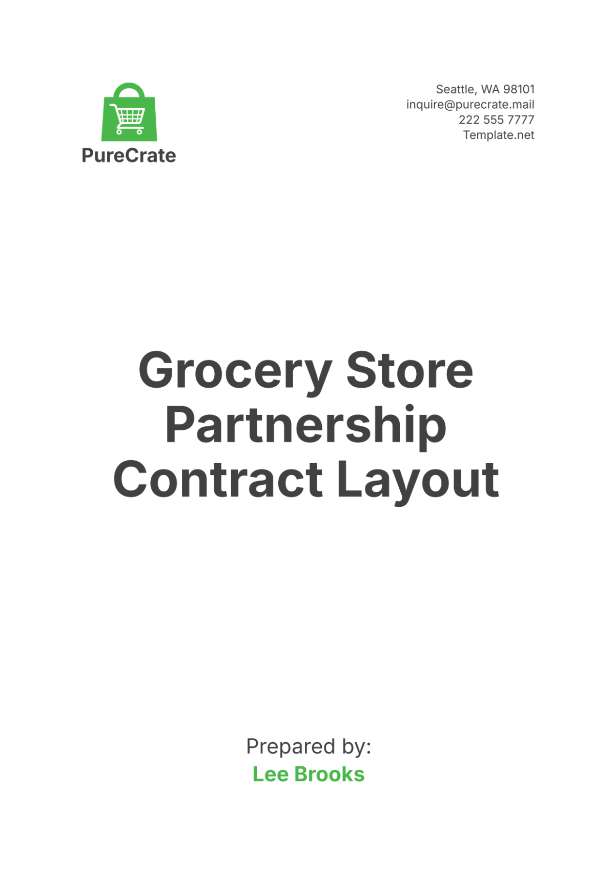 Grocery Store Partnership Contract Layout Template - Edit Online & Download