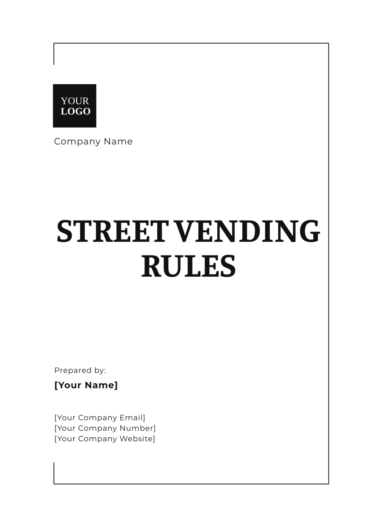 Rules for Street Vending Template - Edit Online & Download