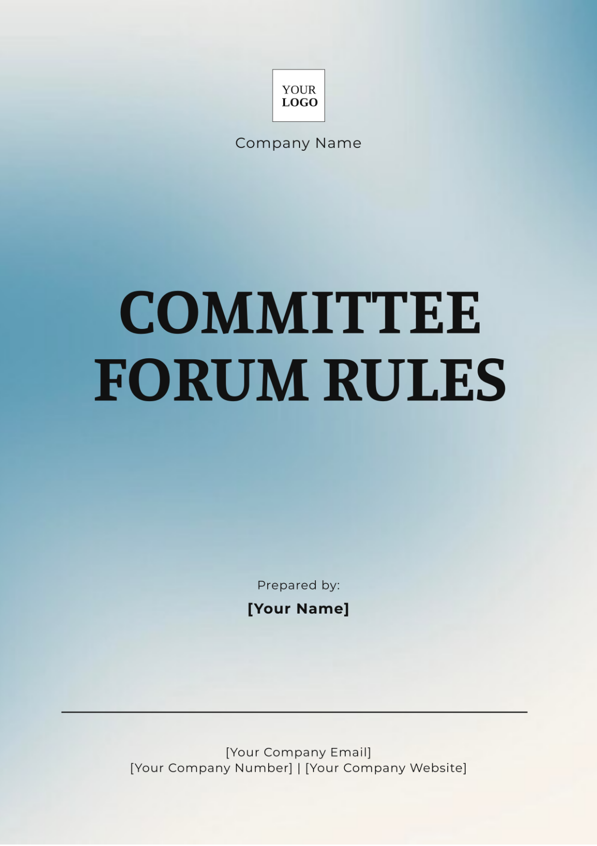 Rules for Committee Forum Template - Edit Online & Download