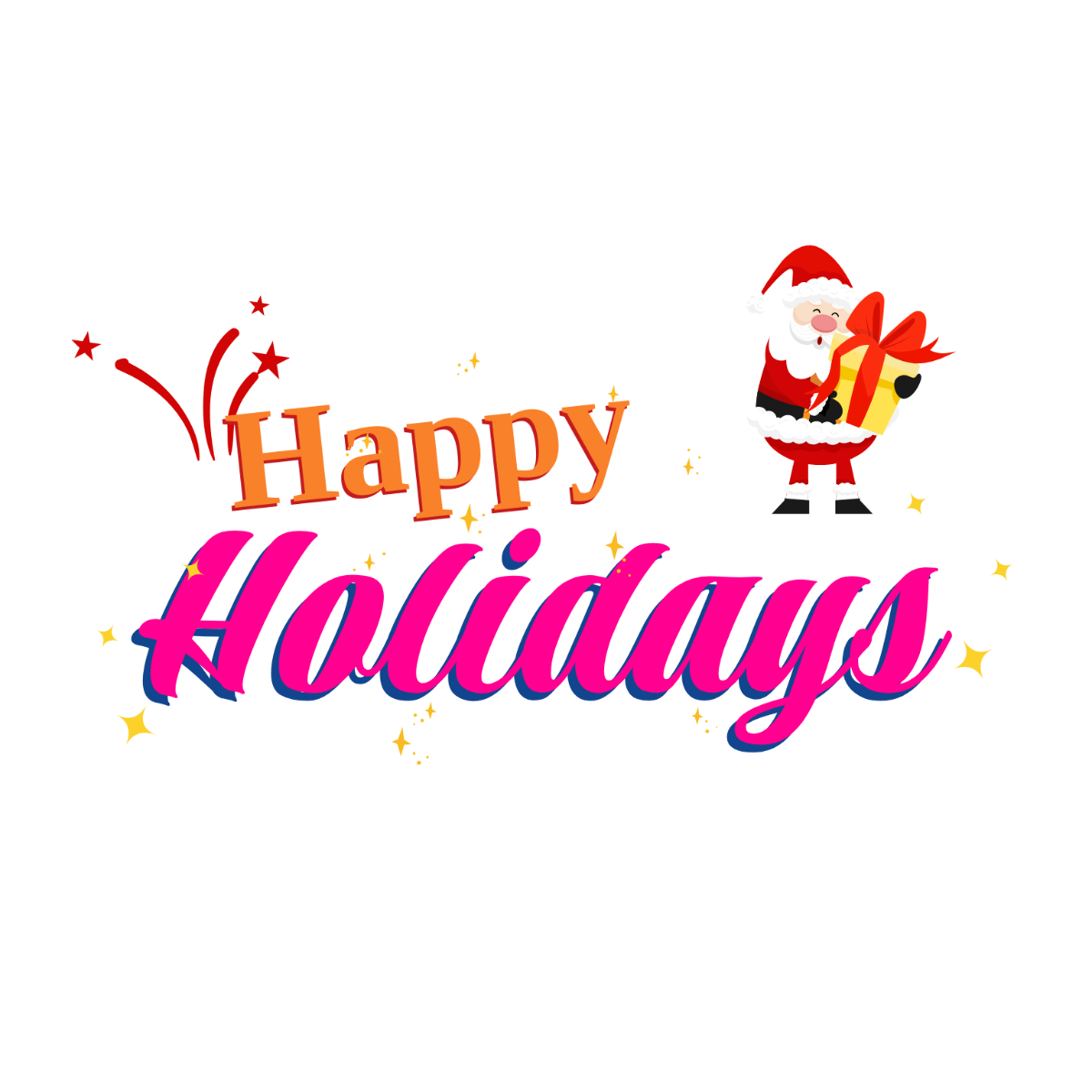 Cheerful Happy Holidays Text - Edit Online | Template.net