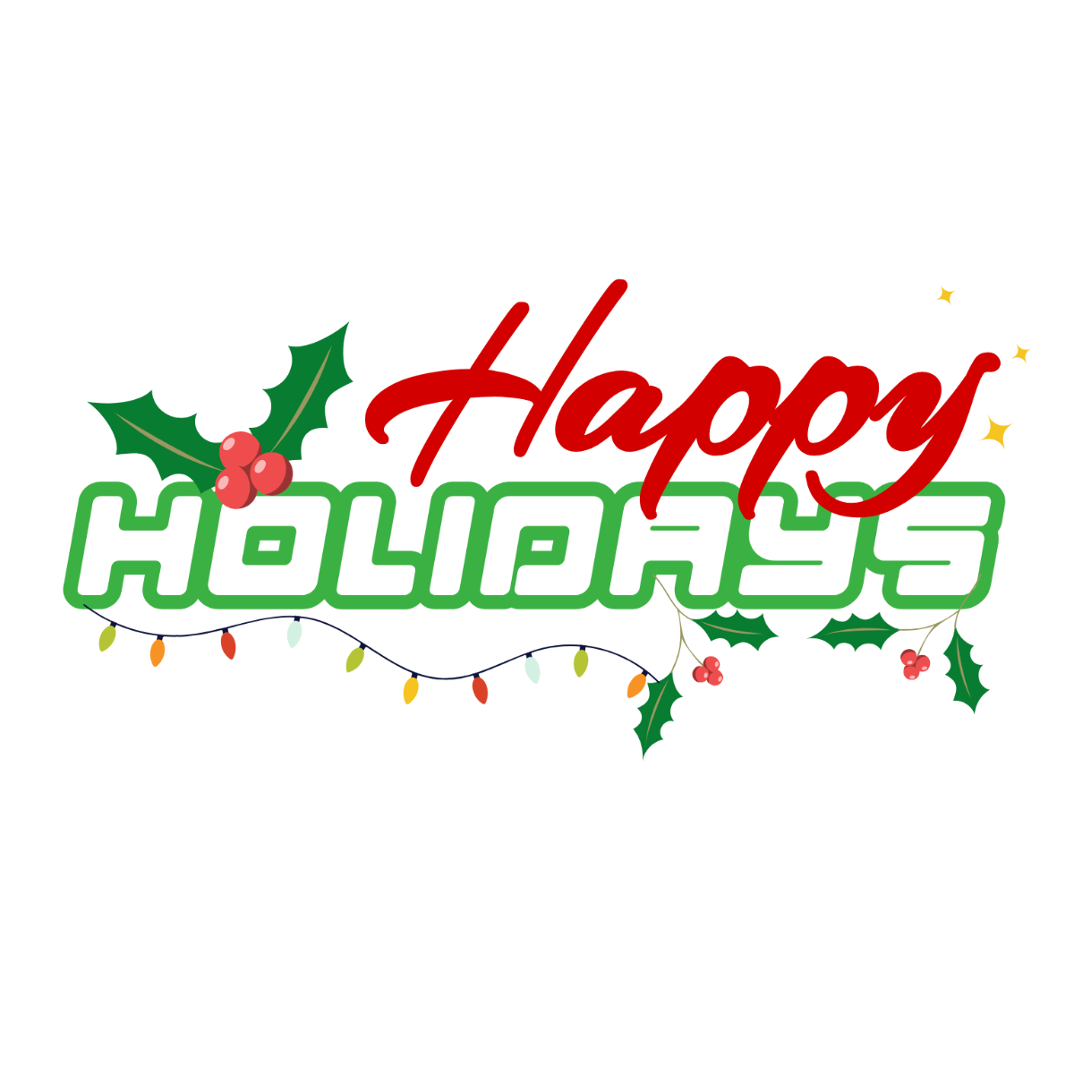 Stylish Happy Holidays Text - Edit Online | Template.net