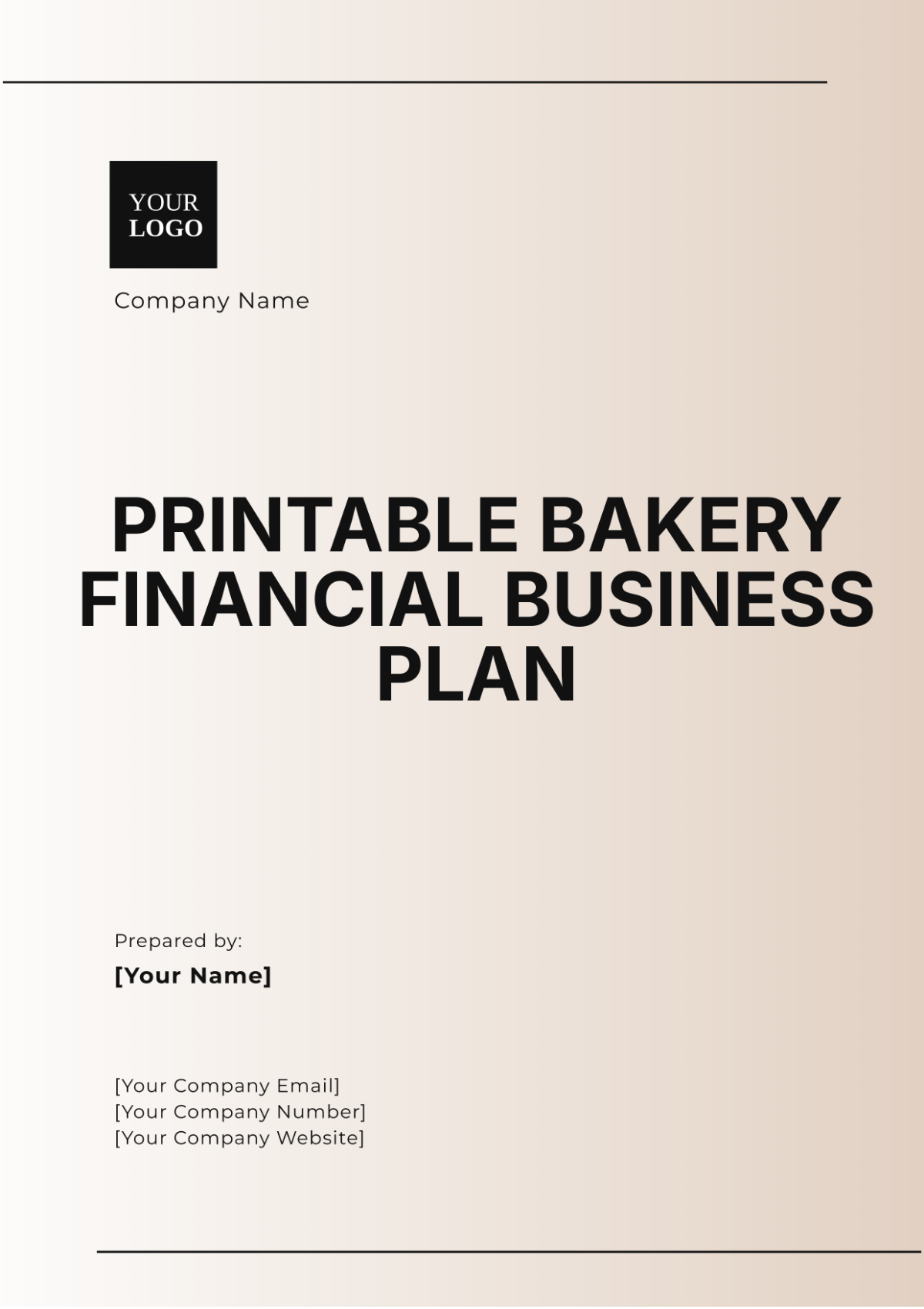 Free Bakery Business Plan Templates Editable And Printable