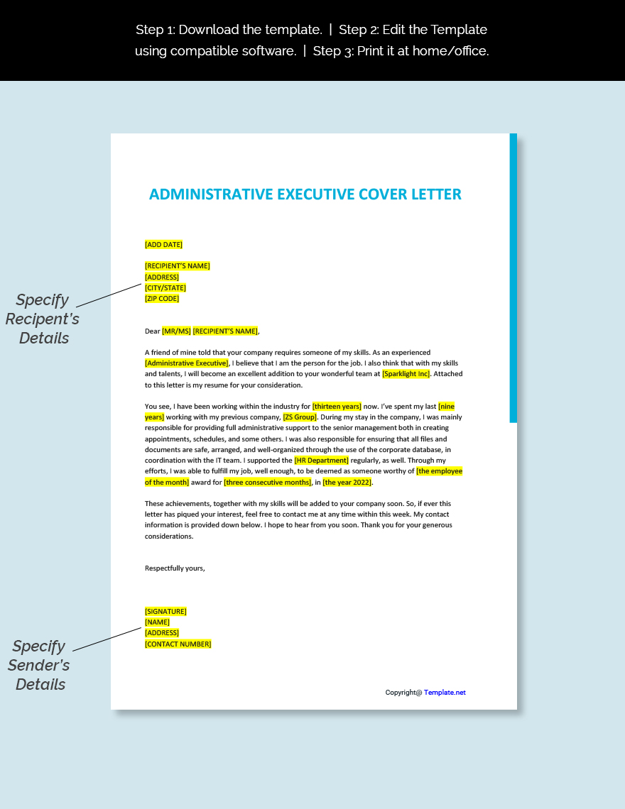 Administrative Executive Cover Letter