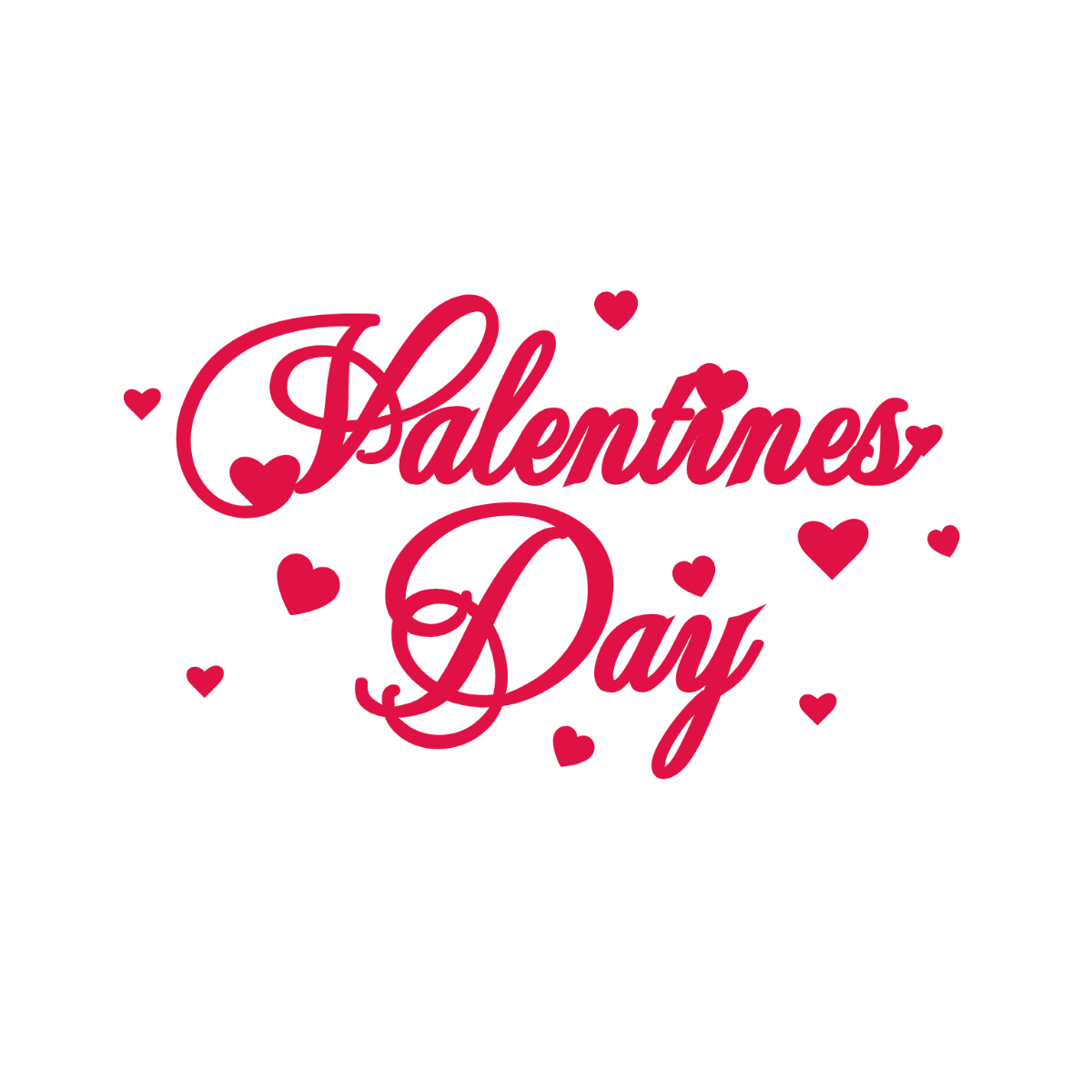 Valentines Day Lettering Text