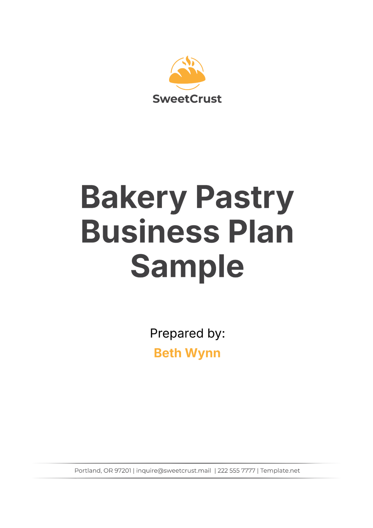 Bakery Pastry Business Plan Sample Template - Edit Online & Download