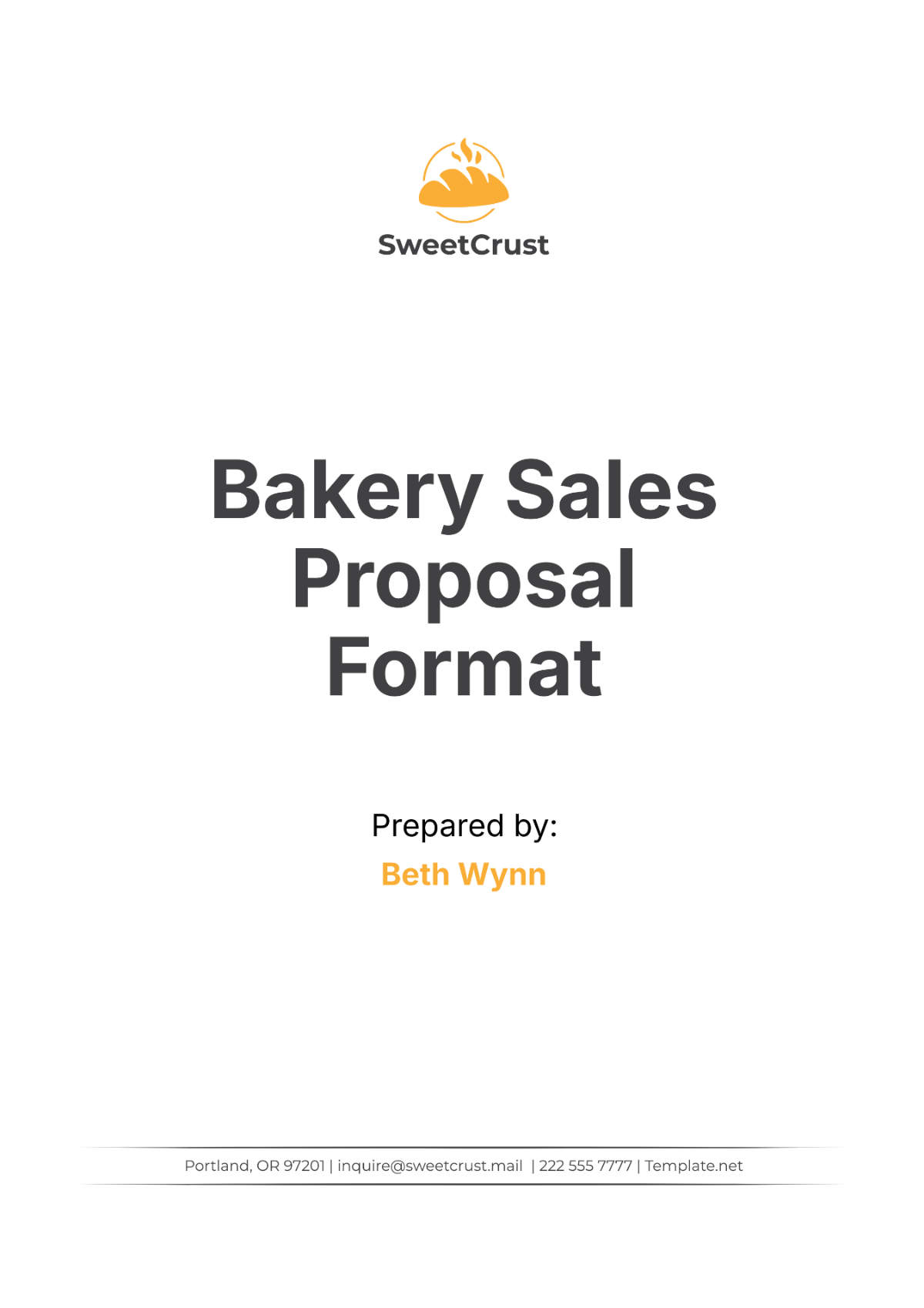 Bakery Sales Proposal Format Template - Edit Online & Download