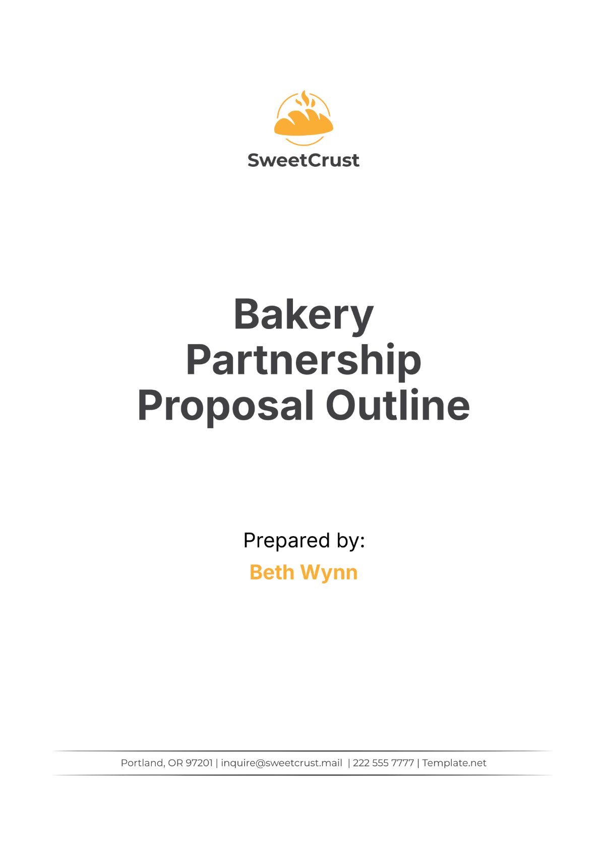 Bakery Partnership Proposal Outline Template - Edit Online & Download