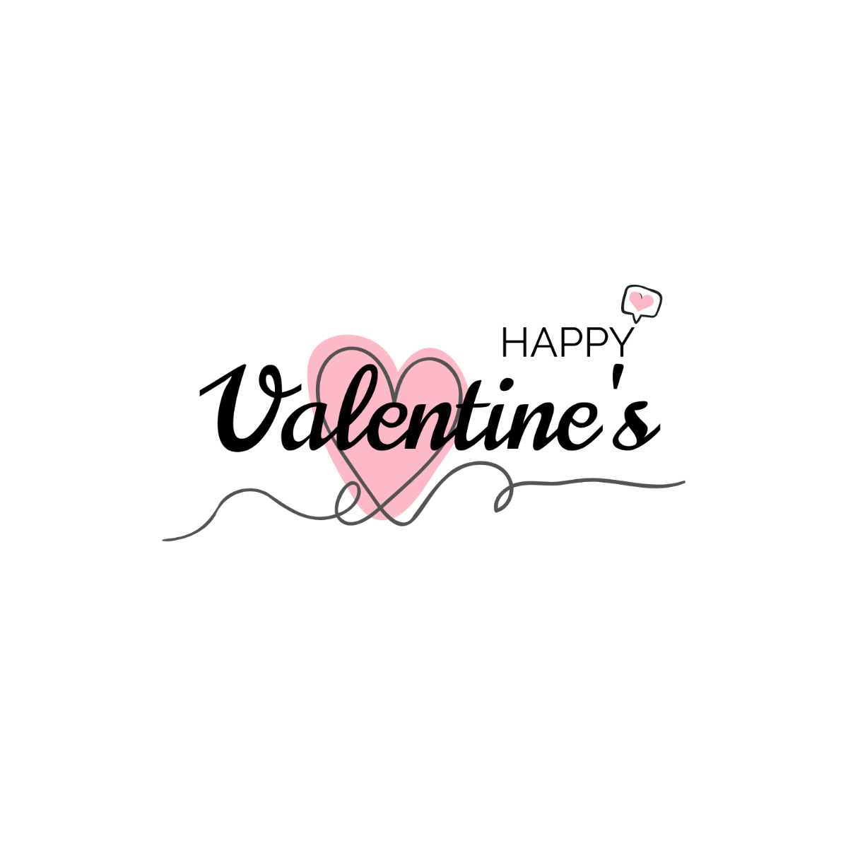 Modern Happy Valentines Text - Edit Online | Template.net