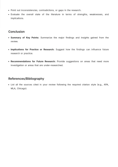 Free Literature Review Format Template to Edit Online