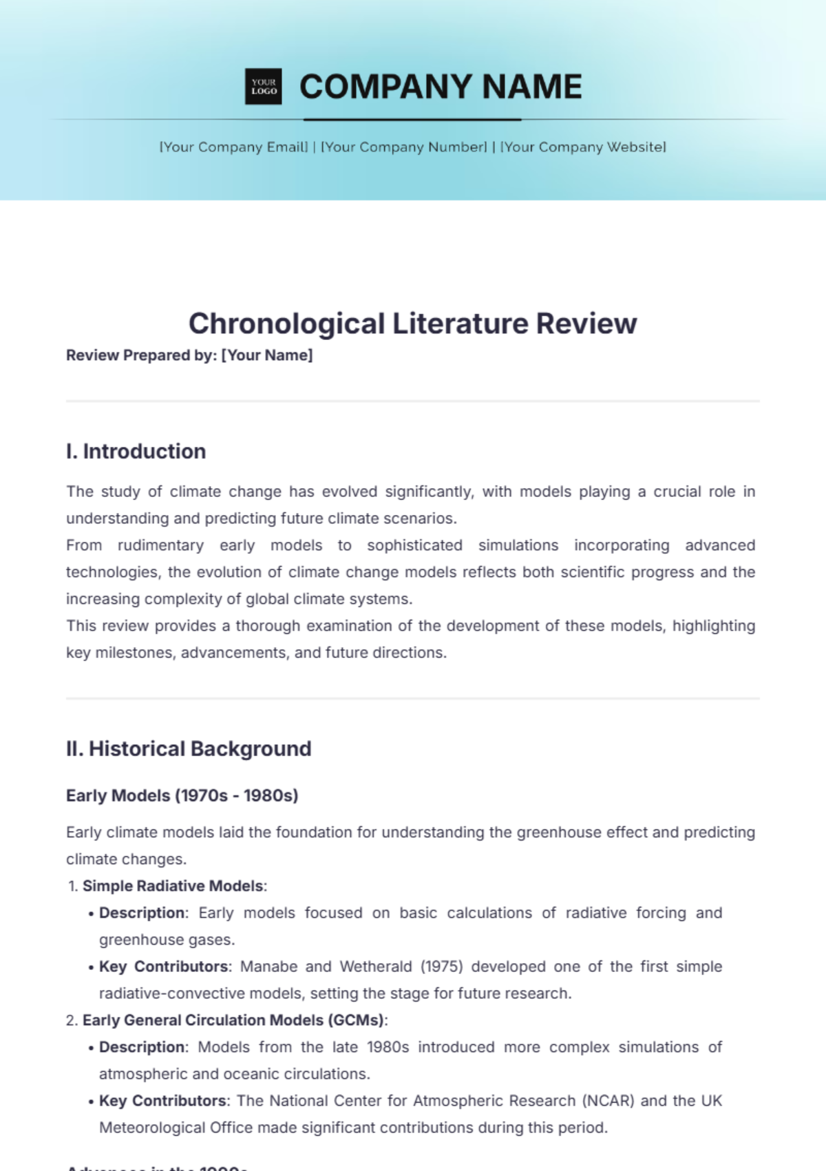 Chronological Literature Review Template - Edit Online & Download