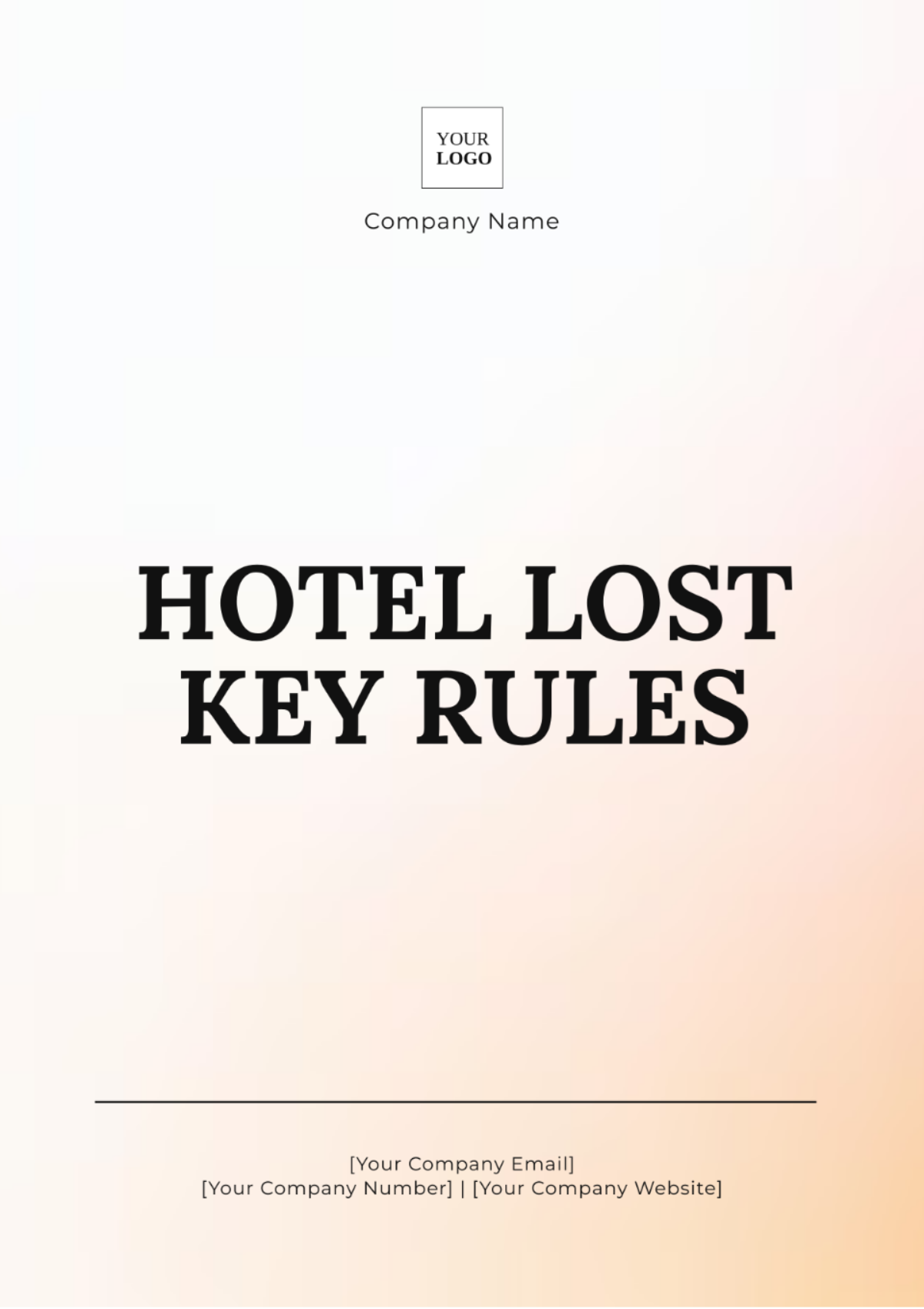 Hotel Lost Key Rules Template - Edit Online & Download