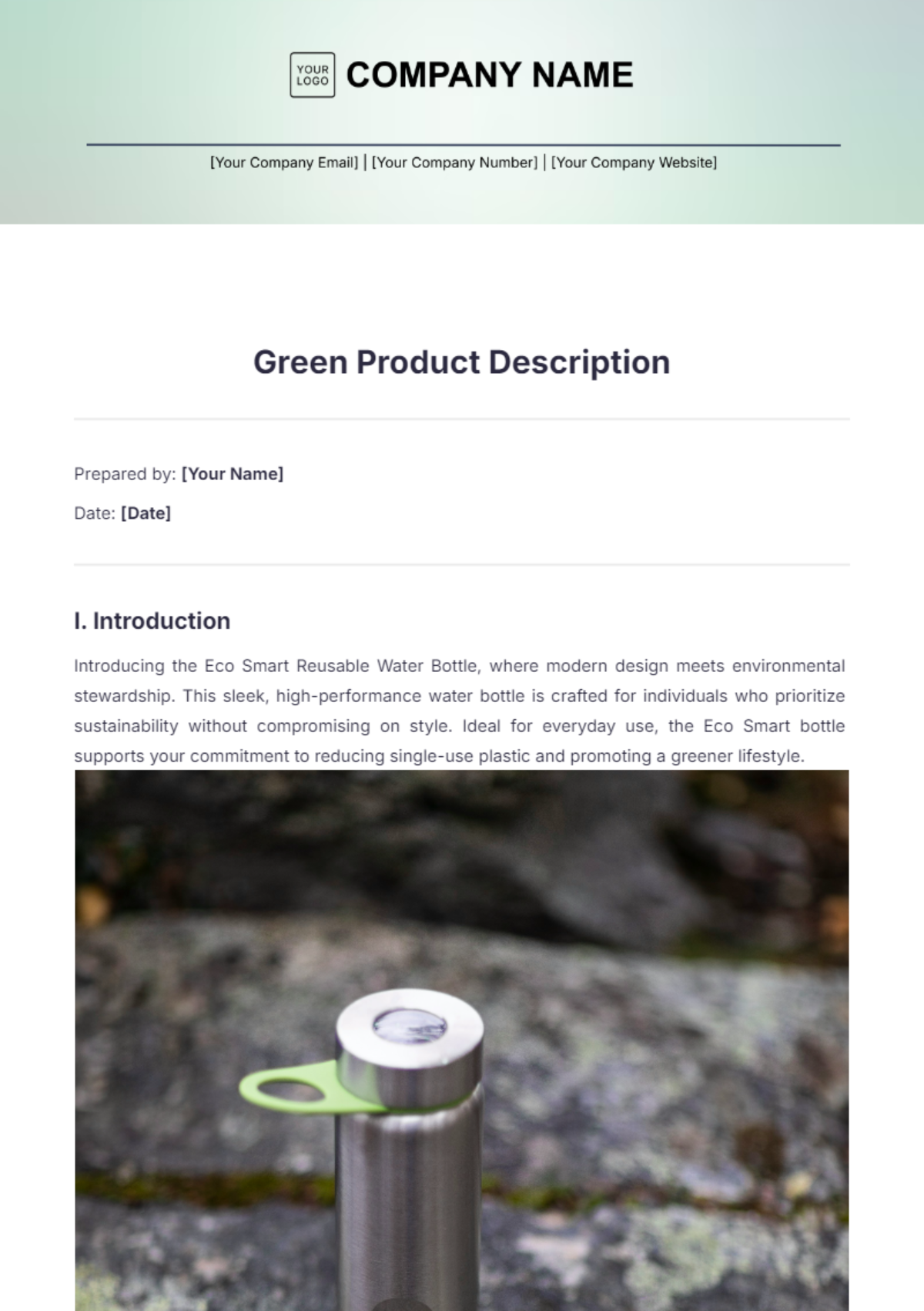 Green Product Description Template - Edit Online & Download