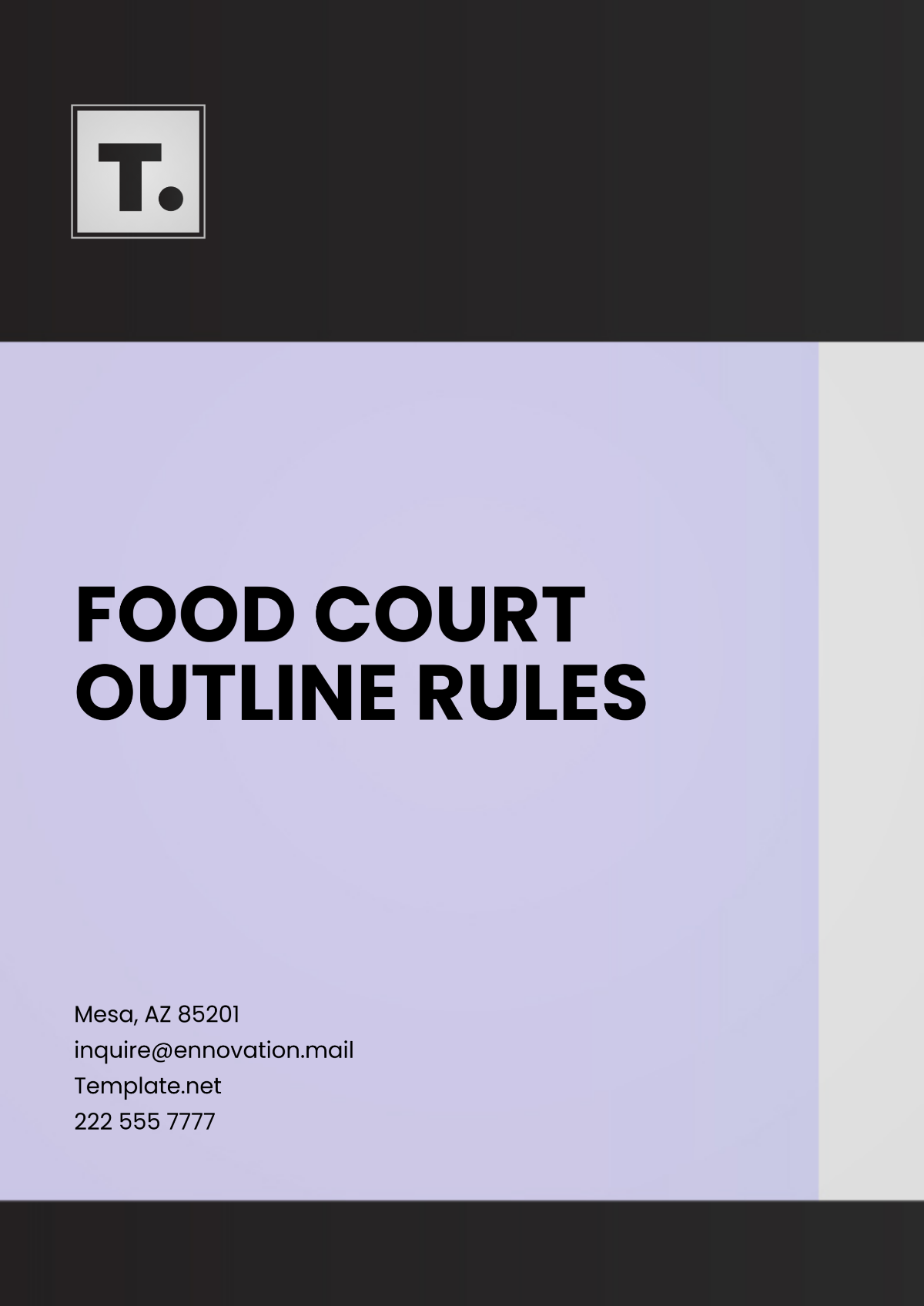 Food Court Outline Rules Template - Edit Online & Download