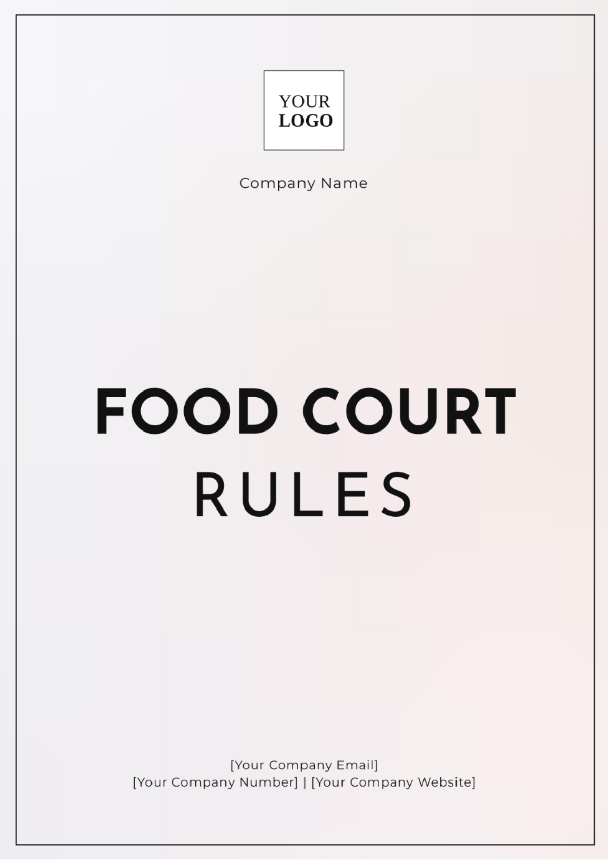 Food Court Rules Template - Edit Online & Download