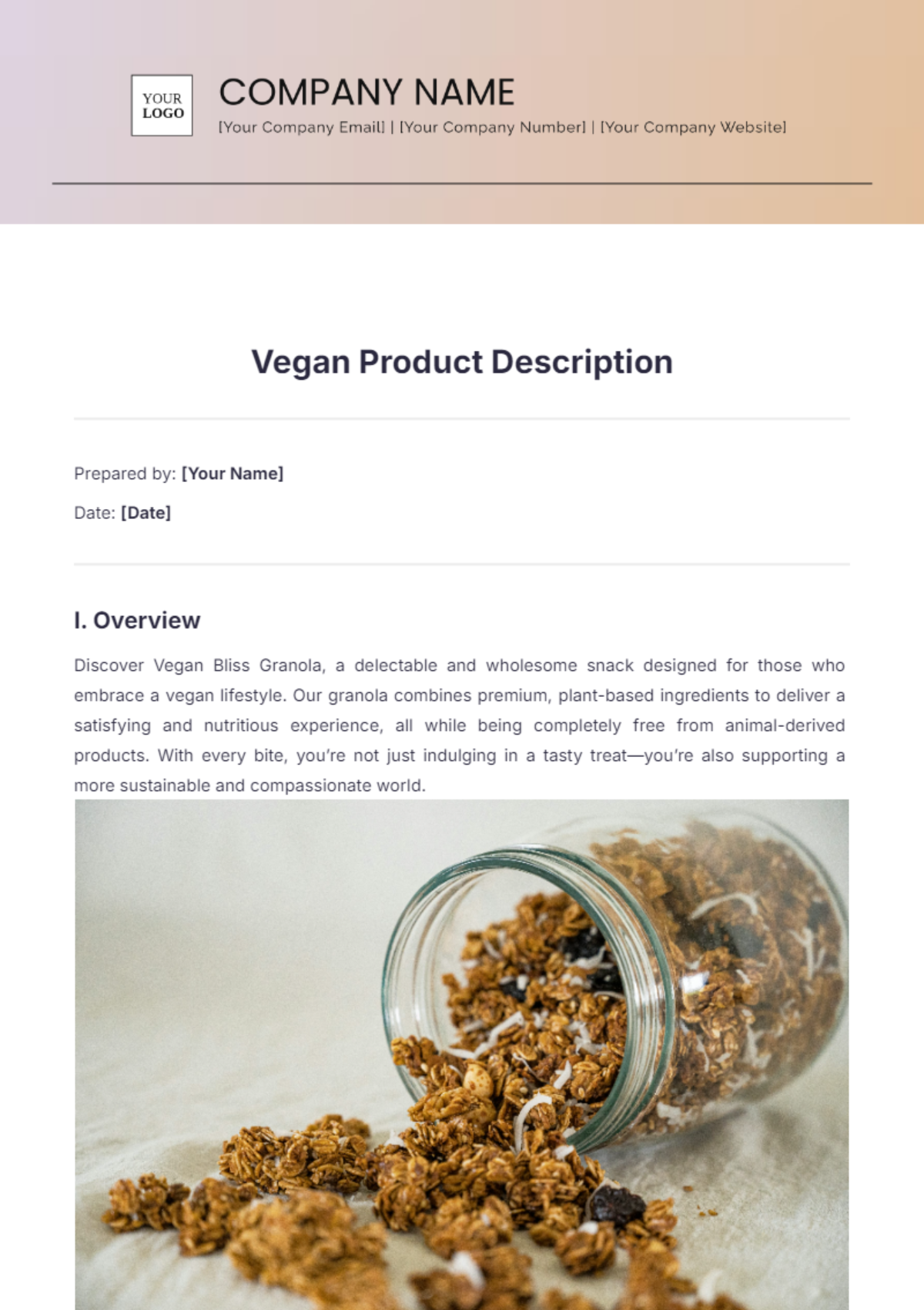 Vegan Product Description Template - Edit Online & Download