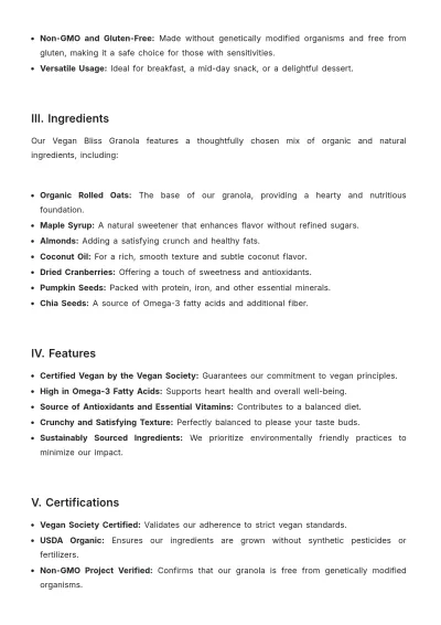 Free Vegan Product Description Template to Edit Online