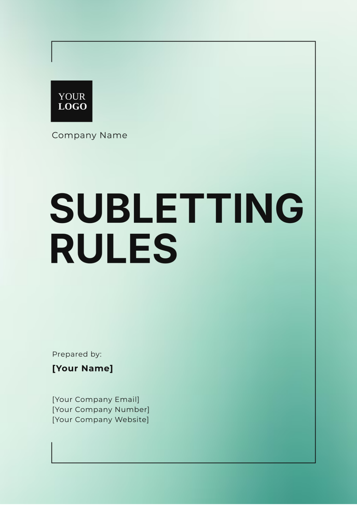 Subletting Rules Template - Edit Online & Download