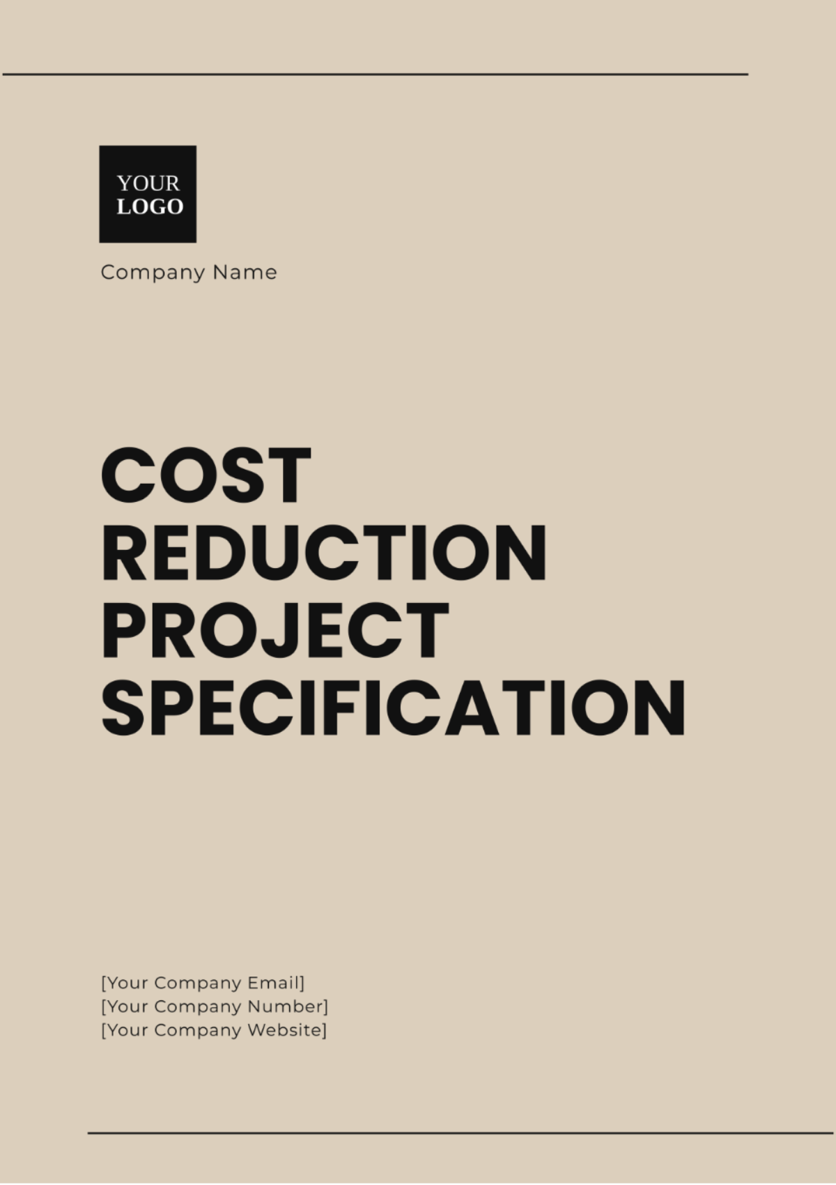 Cost Reduction Project Specification Template - Edit Online & Download