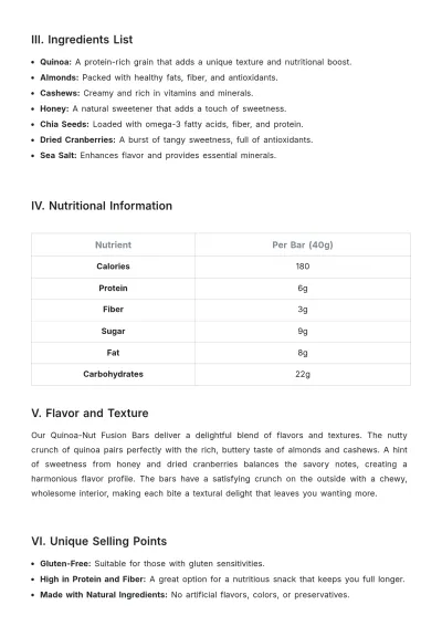 Free Snack Product Description Template to Edit Online