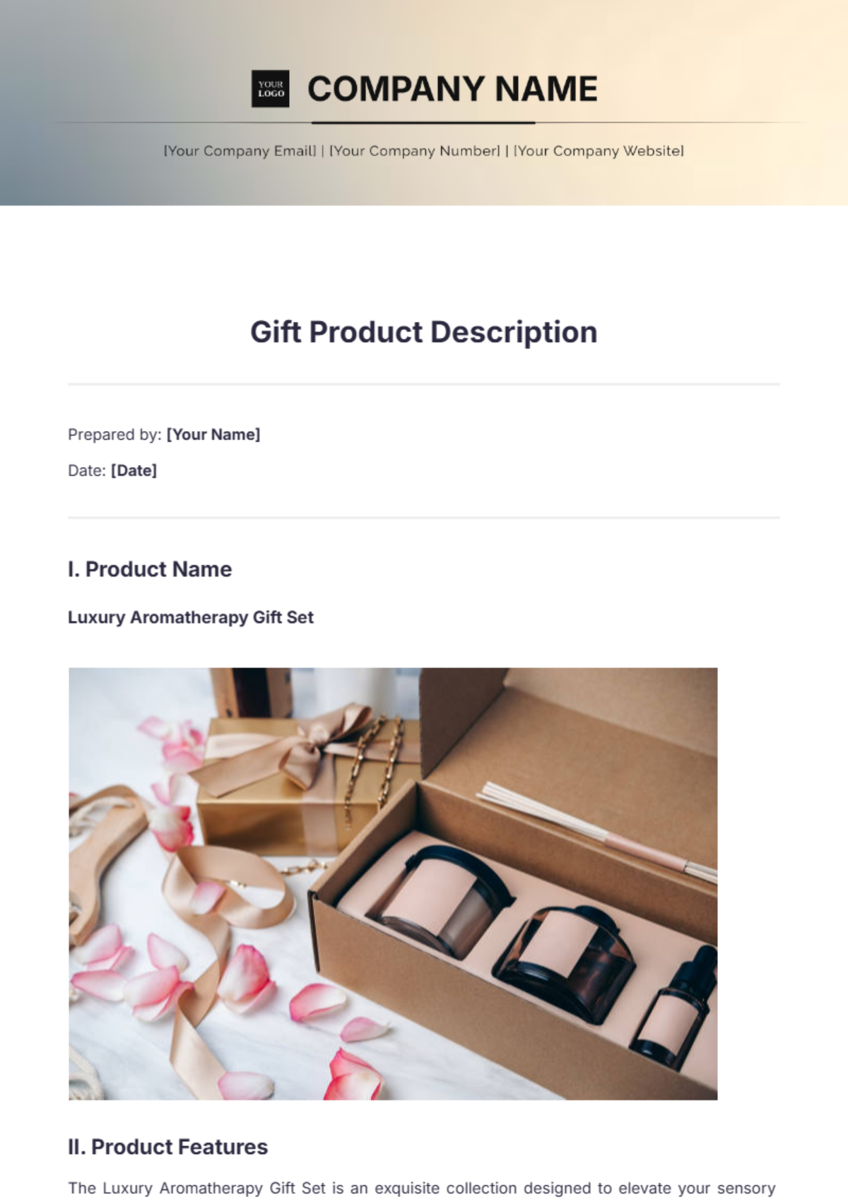 Gift Product Description Template - Edit Online & Download