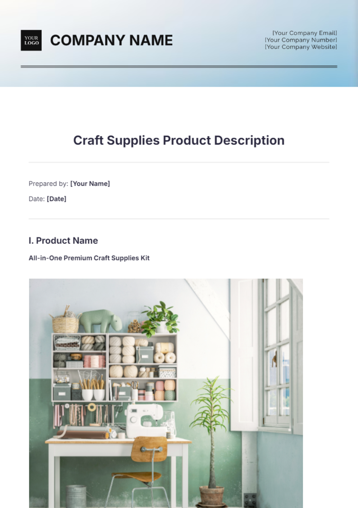 Craft Supplies Product Description Template - Edit Online & Download