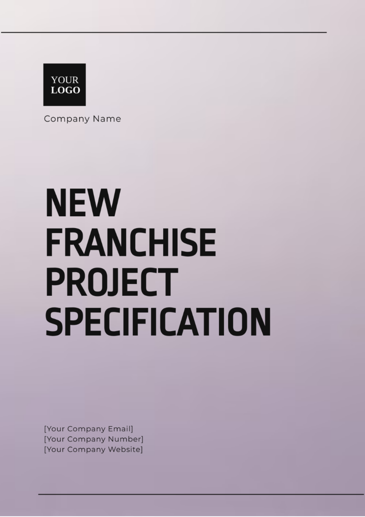 Free New Franchise Project Specification Template