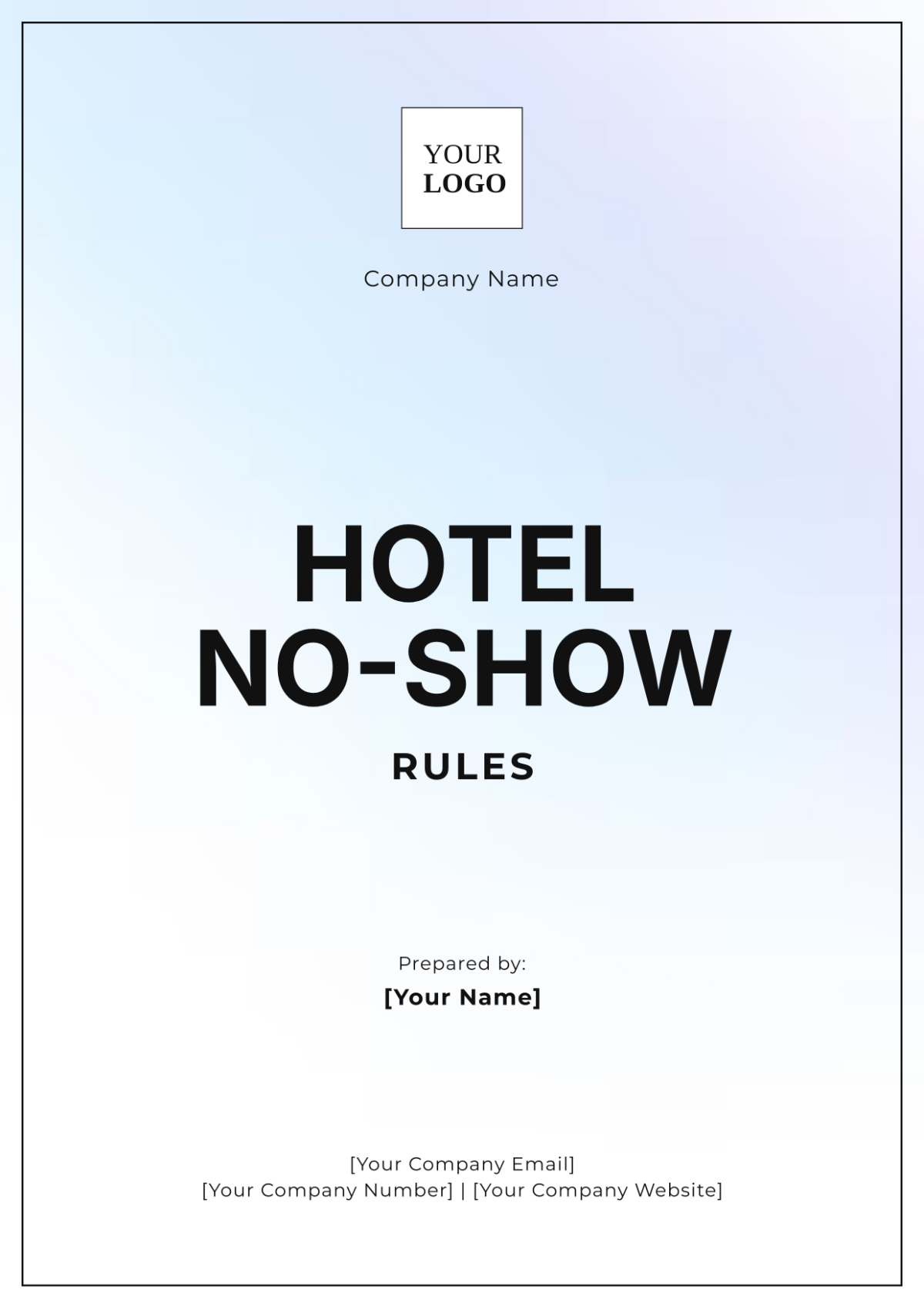 Free Hotel No-show Rules Template to Edit Online