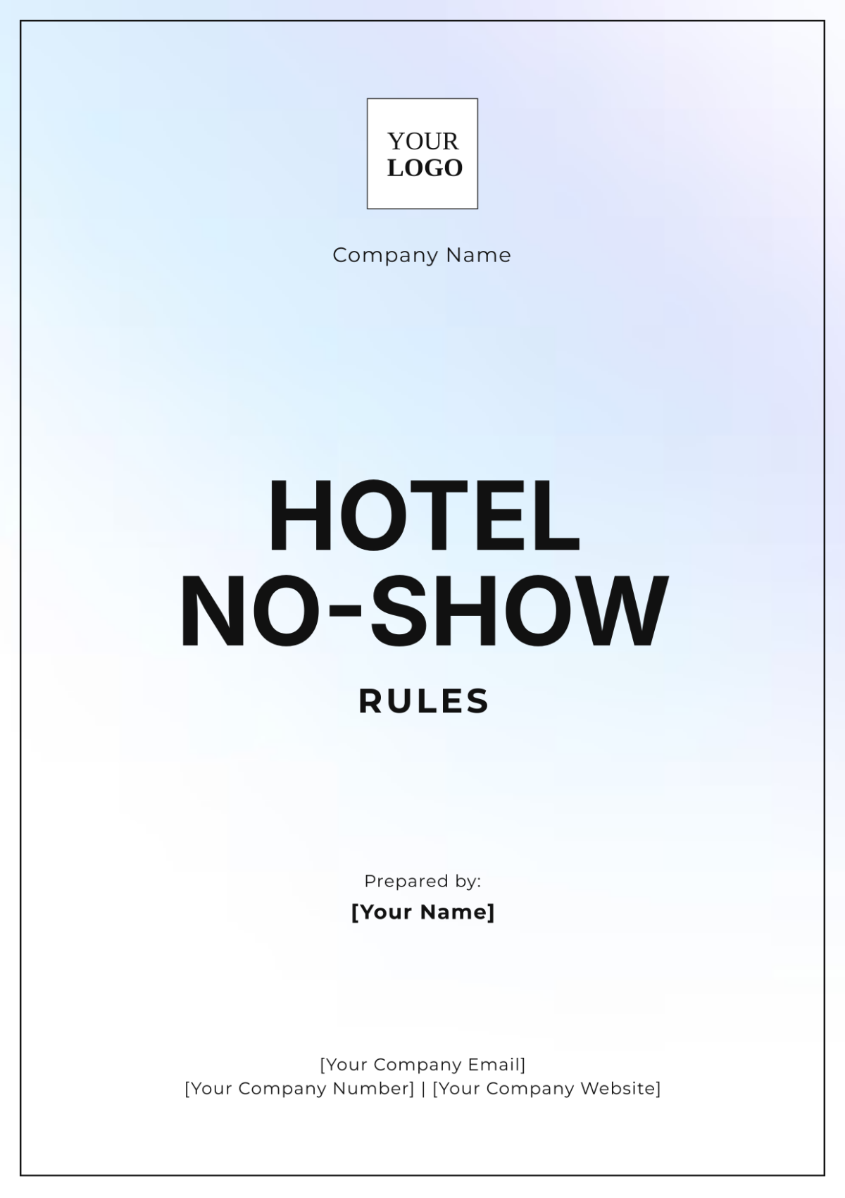 Hotel No show Rules Template Edit Online Download Example 