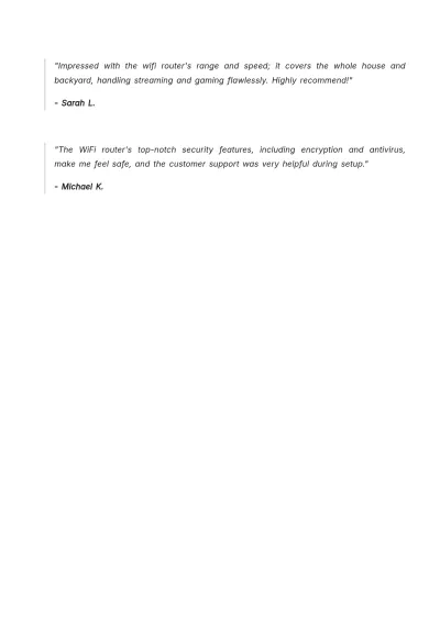 Free WiFi Router Product Description Template to Edit Online