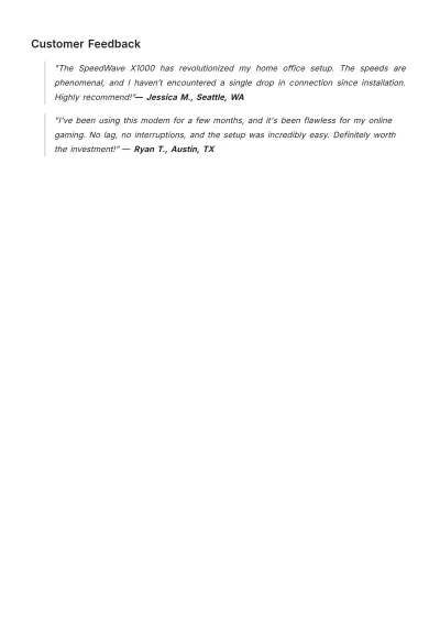 Free Modem Product Description Template to Edit Online