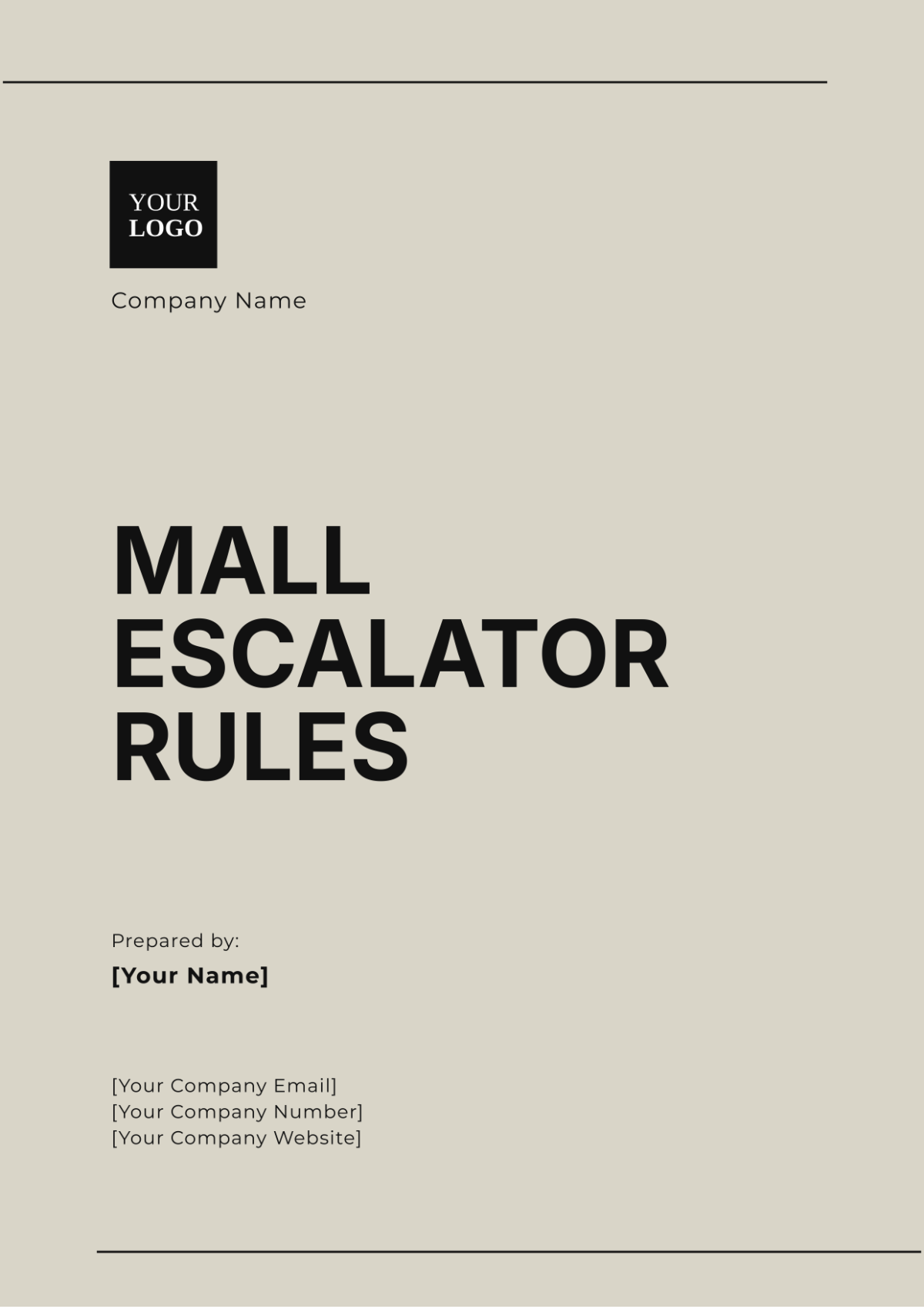 Mall Escalator Rules Template - Edit Online & Download