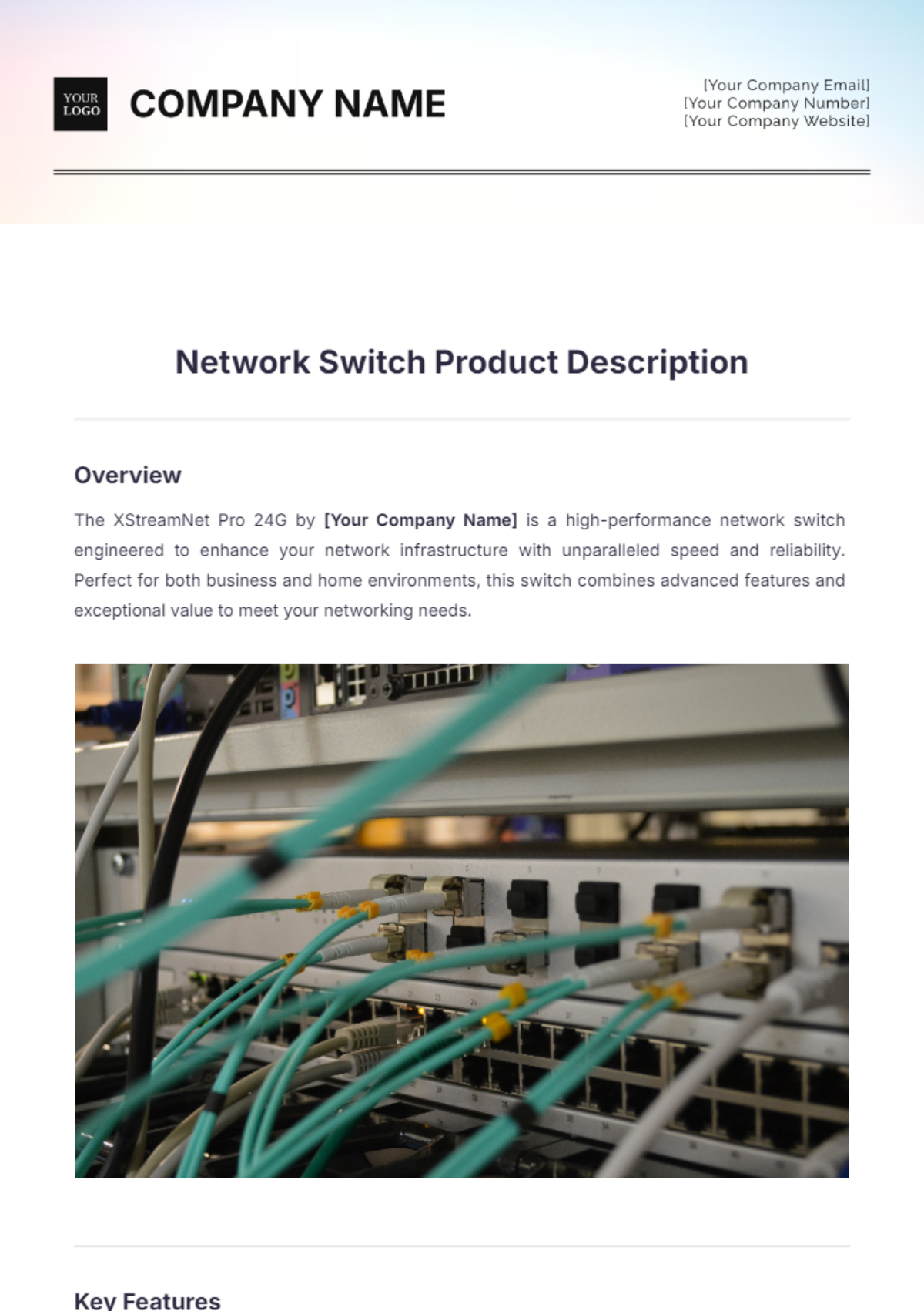 Network Switch Product Description Template - Edit Online & Download