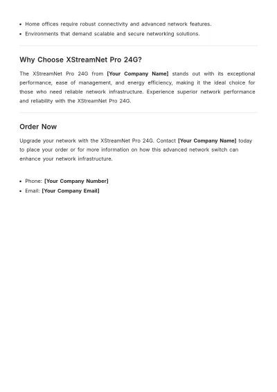 Free Network Switch Product Description Template to Edit Online